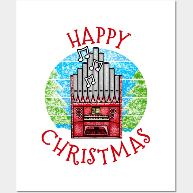 Christmas Organ Church Organist Musician Xmas 2022 Wall Art by doodlerob